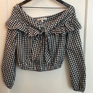 Lovers & Friends - Off The Shoulder, Plaid Top - Size M